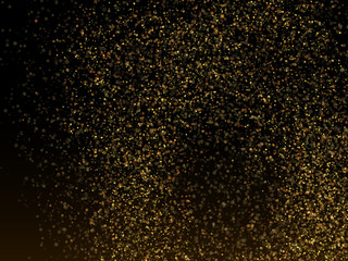 Fototapeta na wymiar Vector gold glittering sparkle stardust background