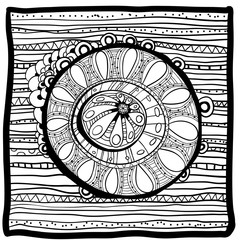 Abstract vector hand drawn vintage ethnic pattern card.