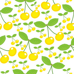 yellow cherry seamless pattern
