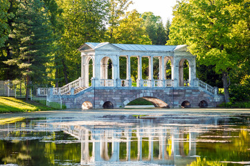 Marble Bridge in Catherine Park, Tsarskoe Selo (Pushkin), St Petersburg, Russia