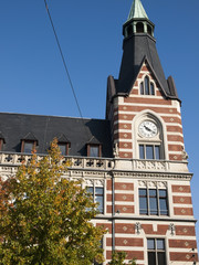 Detail of facade Main Post Office on Anger square in Erfurt
