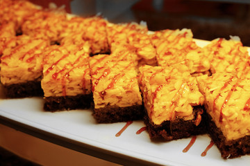 Dessert cakes for sale at the shop