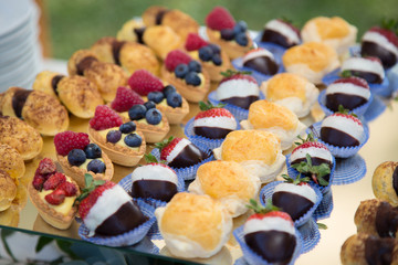 Dolcetti in fila in primo piano