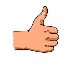 Man's hand with thumb up
