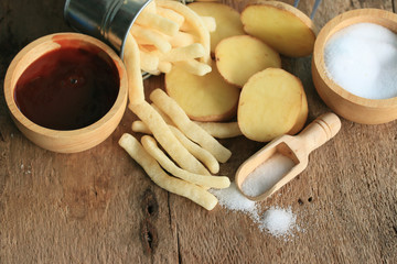 French fries with fresh potatoes