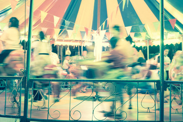 Motion blur carousel horses