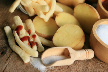 French fries with fresh potatoes