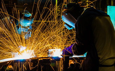 welder Industrial automotive part in factory