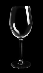 Empty glass on black background