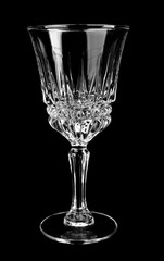 Empty glass on black background