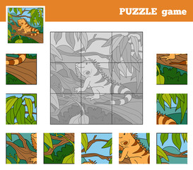 Fototapeta premium Puzzle Game for children with animals (iguana)