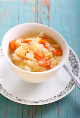 Vegetable soup in a bowl