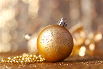 Beautiful Christmas composition on abstract shiny background