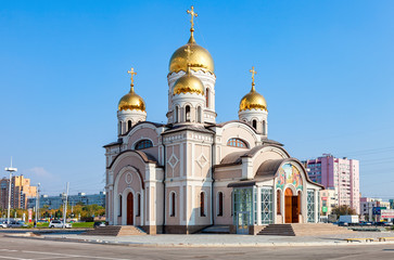 Fototapeta na wymiar The temple in honor of the Annunciation in Samara, Russia