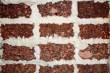 laterite brick wall.