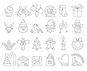 Big collection of Christmas icons.