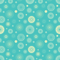 Seamless snowflake pattern.Snowflake Abstract Background,snowflake background, snowflake designs, snowflake decorations Holiday illustration with colorful elements on blue background