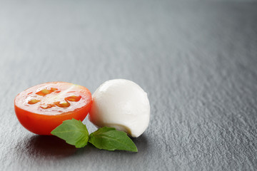 mozzarella balls with tomatoes and basil