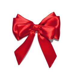 Red ribbons with bow