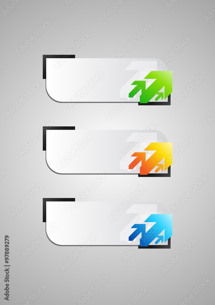 Poster vector : empty label arrows style on gray background