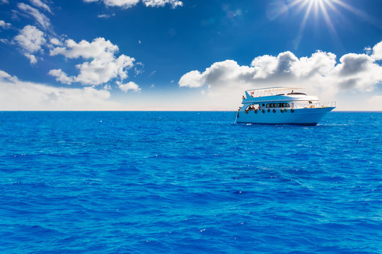 Fototapeta Luxury yacht on the sea