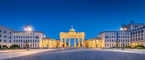 Poster Berlin Pariser Platz with Brandenburg Gate at night, Germany © JFL Photography
