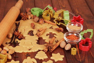 Preforms for the gingerbread spices close up