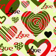 Valentine's seamless pattern with hearts