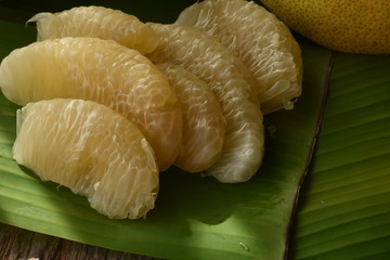 Pomelo or grapefruit. Fresh and tasty tropical fruit. The pomelo , Citrus grandis, much like the grapefruit.