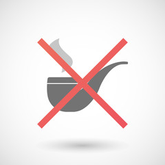 Not allowed icon with a smoking pipe