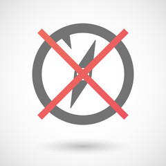 Not allowed icon with a compass