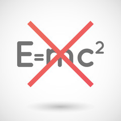 Not allowed icon with the Theory of Relativity formula