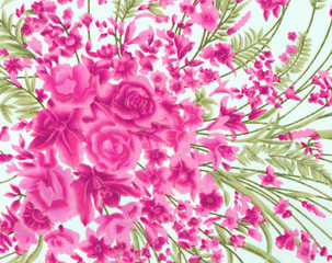 vintage style of tapestry flowers fabric pattern background