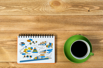 Business workplace with stuff