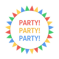 Set of colorful party flags.
