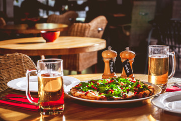 Delicious appetizer on white plate