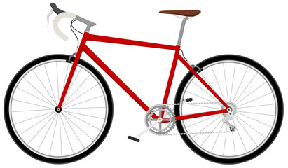 Fototapeta na wymiar Vector illustration of a red bicycle.