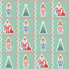 Vector christmas ongoing background with Santa