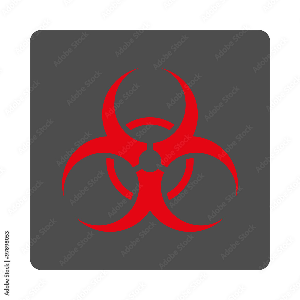 Poster biohazard symbol rounded square button
