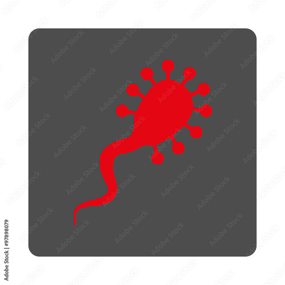 Poster microbe rounded square button