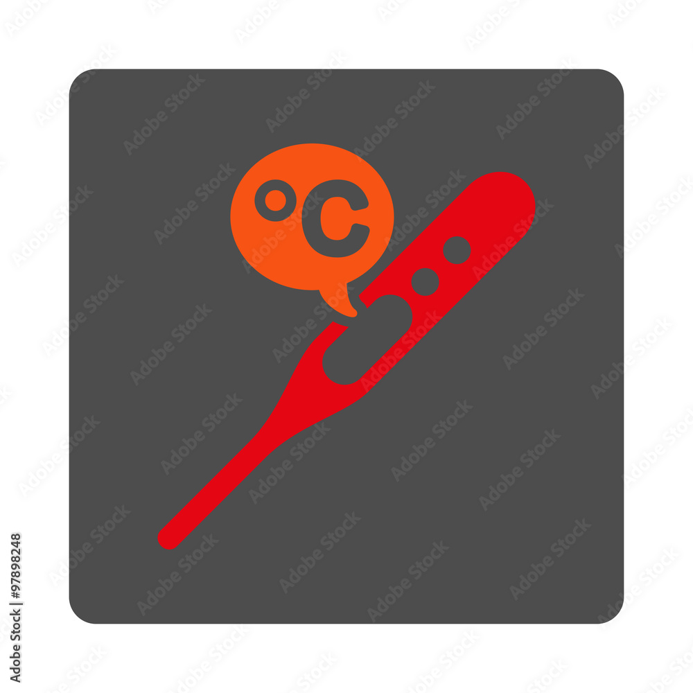 Poster celsius temperature rounded square button
