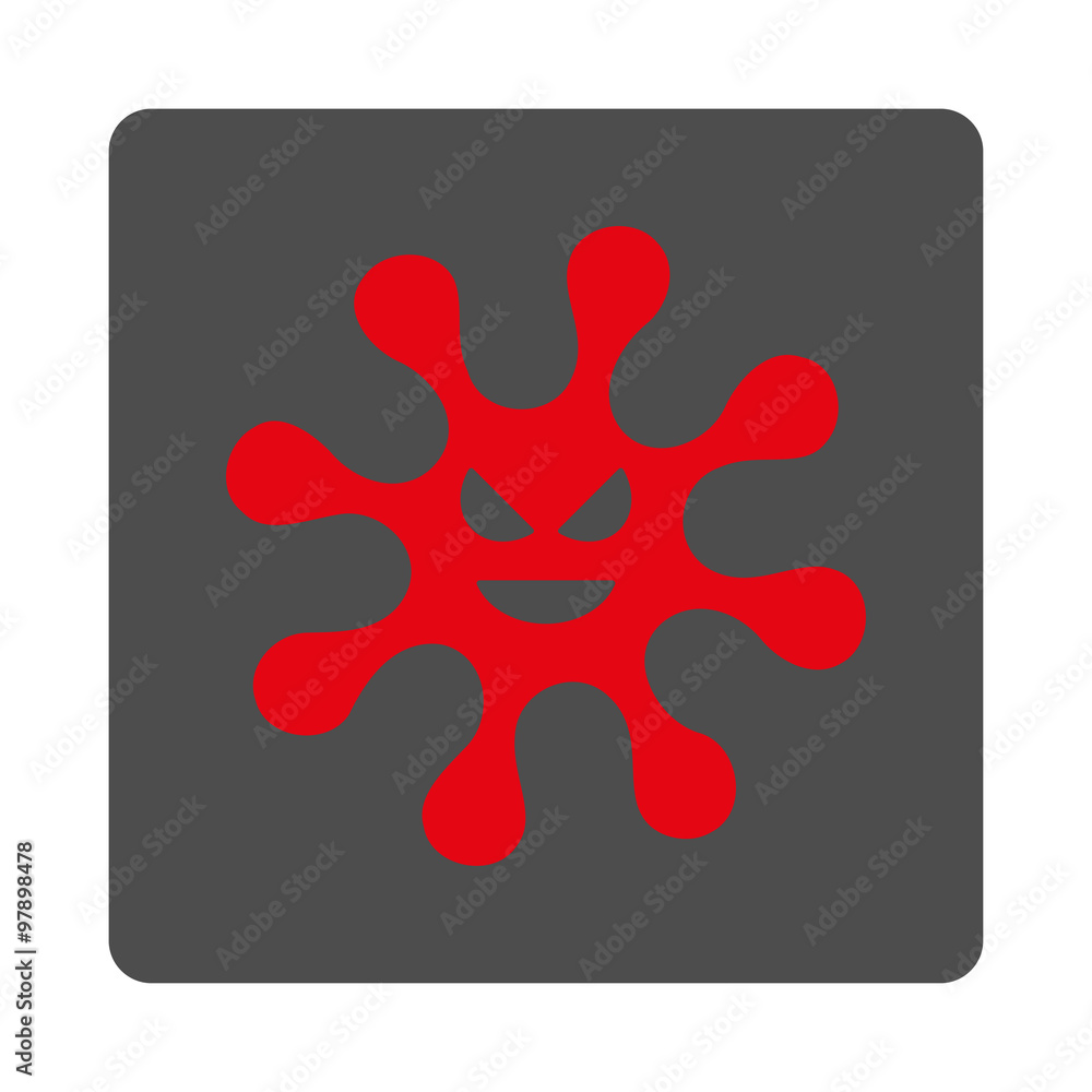 Aufkleber evil microbe rounded square button