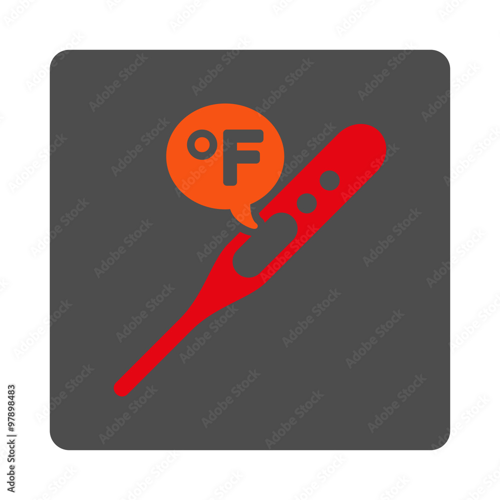 Poster fahrenheit temperature rounded square button