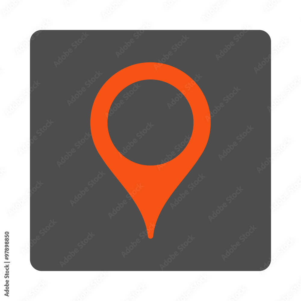 Poster map marker rounded square button