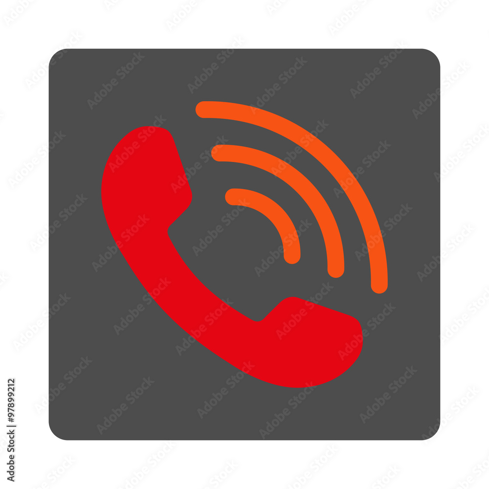 Poster telephone call rounded square button
