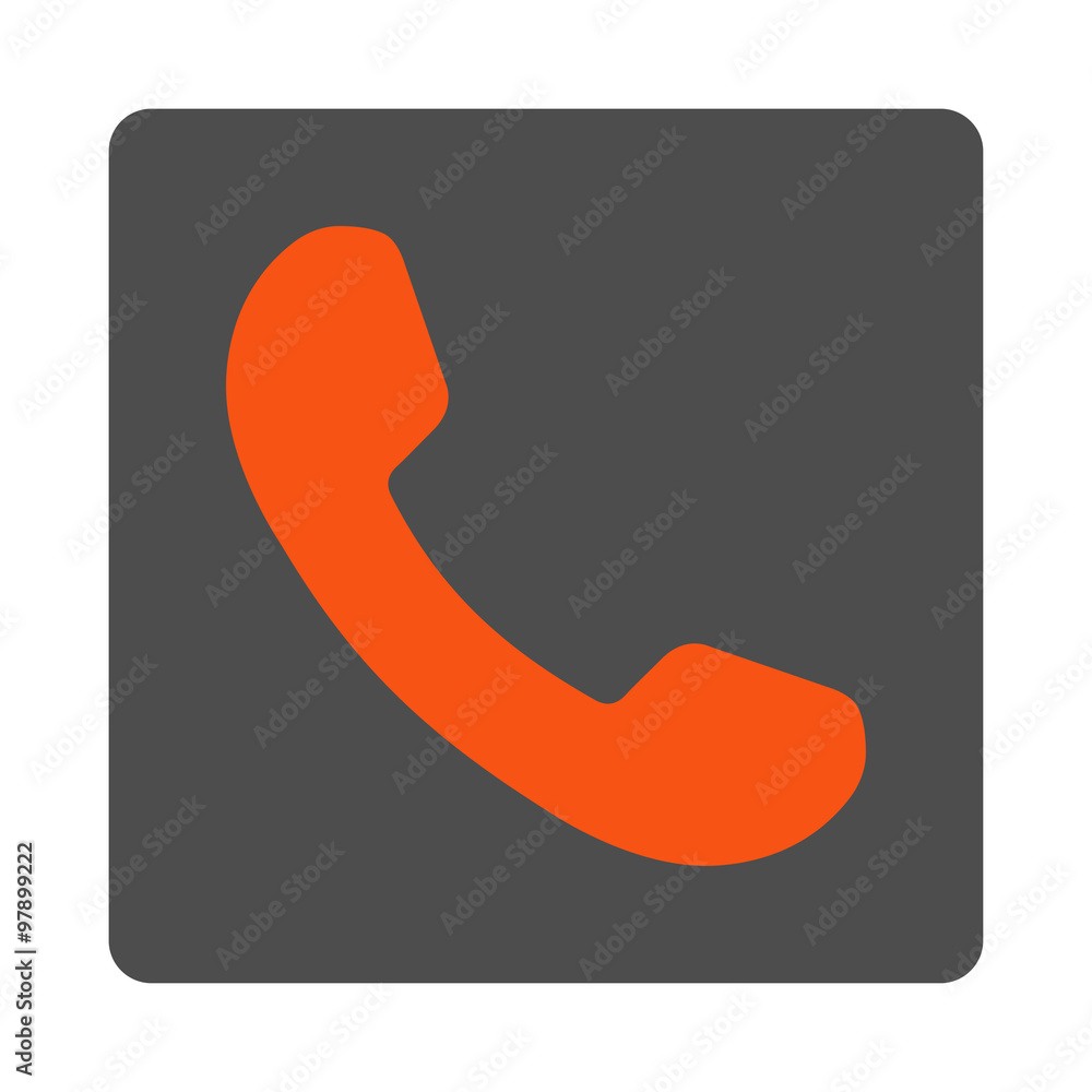 Poster phone receiver rounded square button