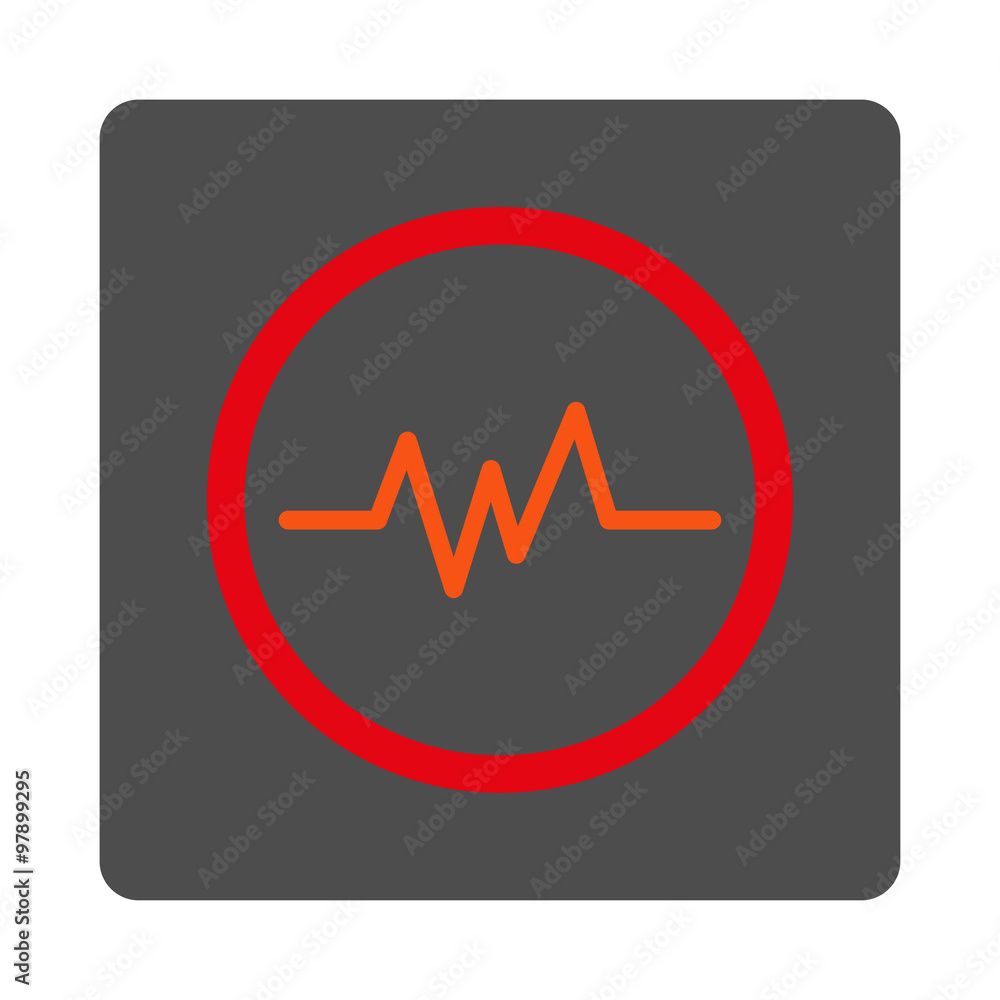 Poster ecg monitoring rounded square button