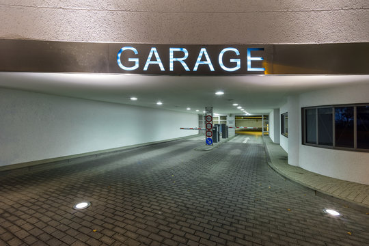 Entrance to underground garage