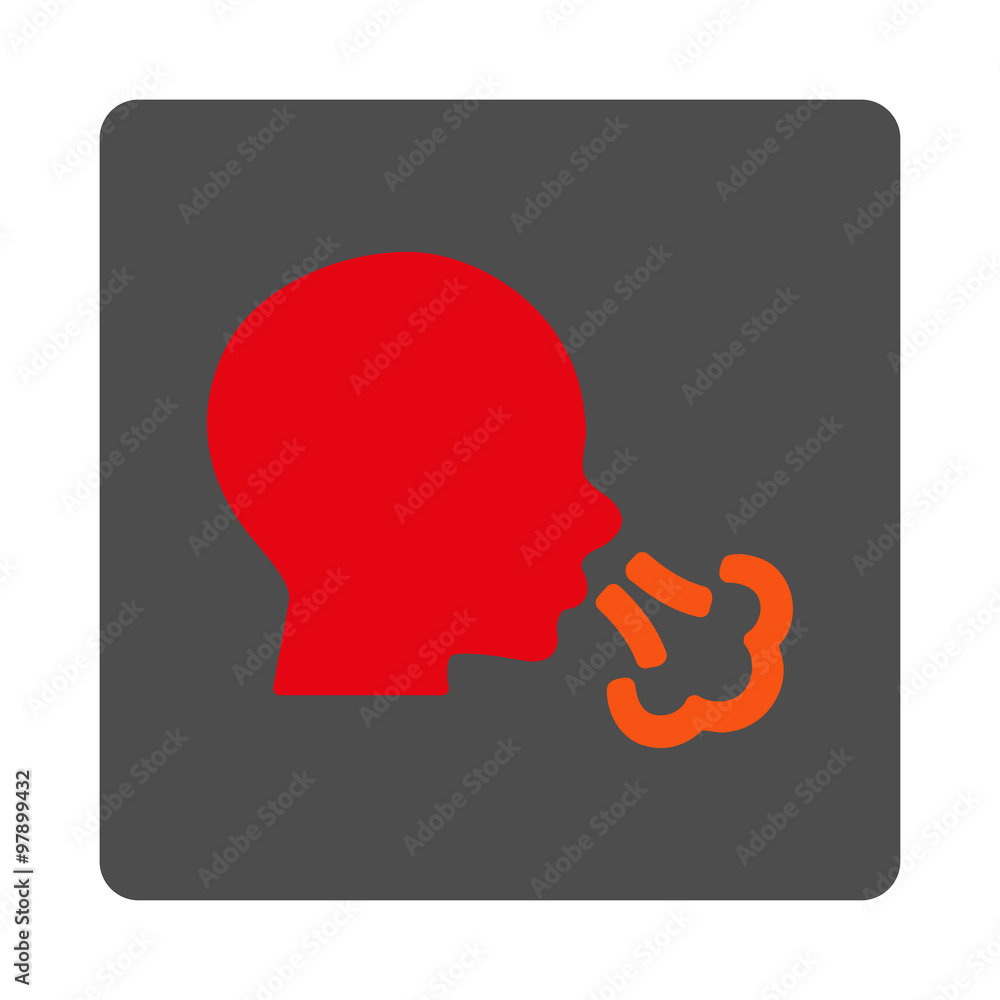 Aufkleber sneezing rounded square button