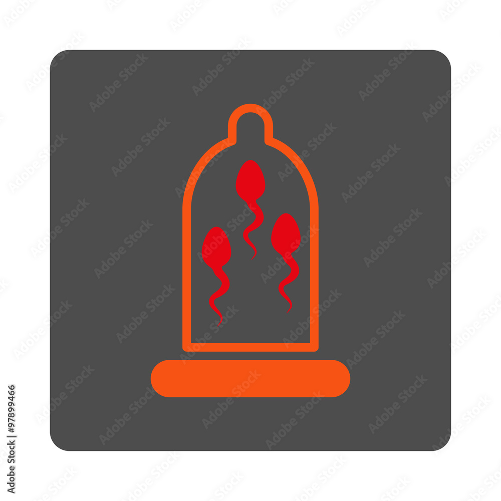 Poster sperm protection rounded square button